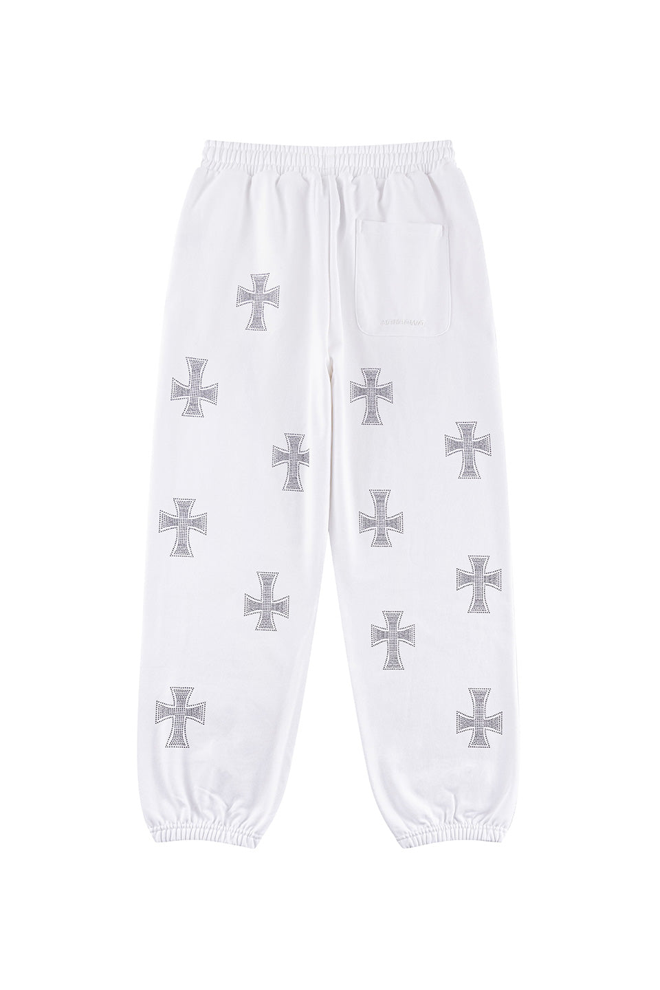 White Cross Rhinestone Jogger