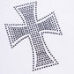 White Cross Rhinestone Jogger