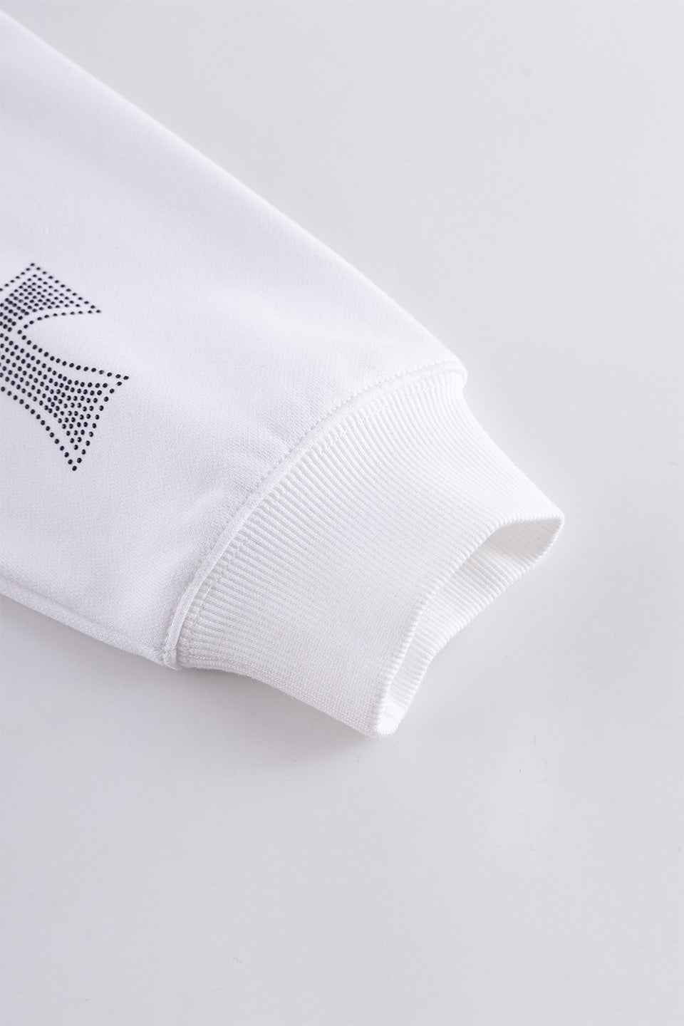 White Cross Rhinestone Zip Hoodie