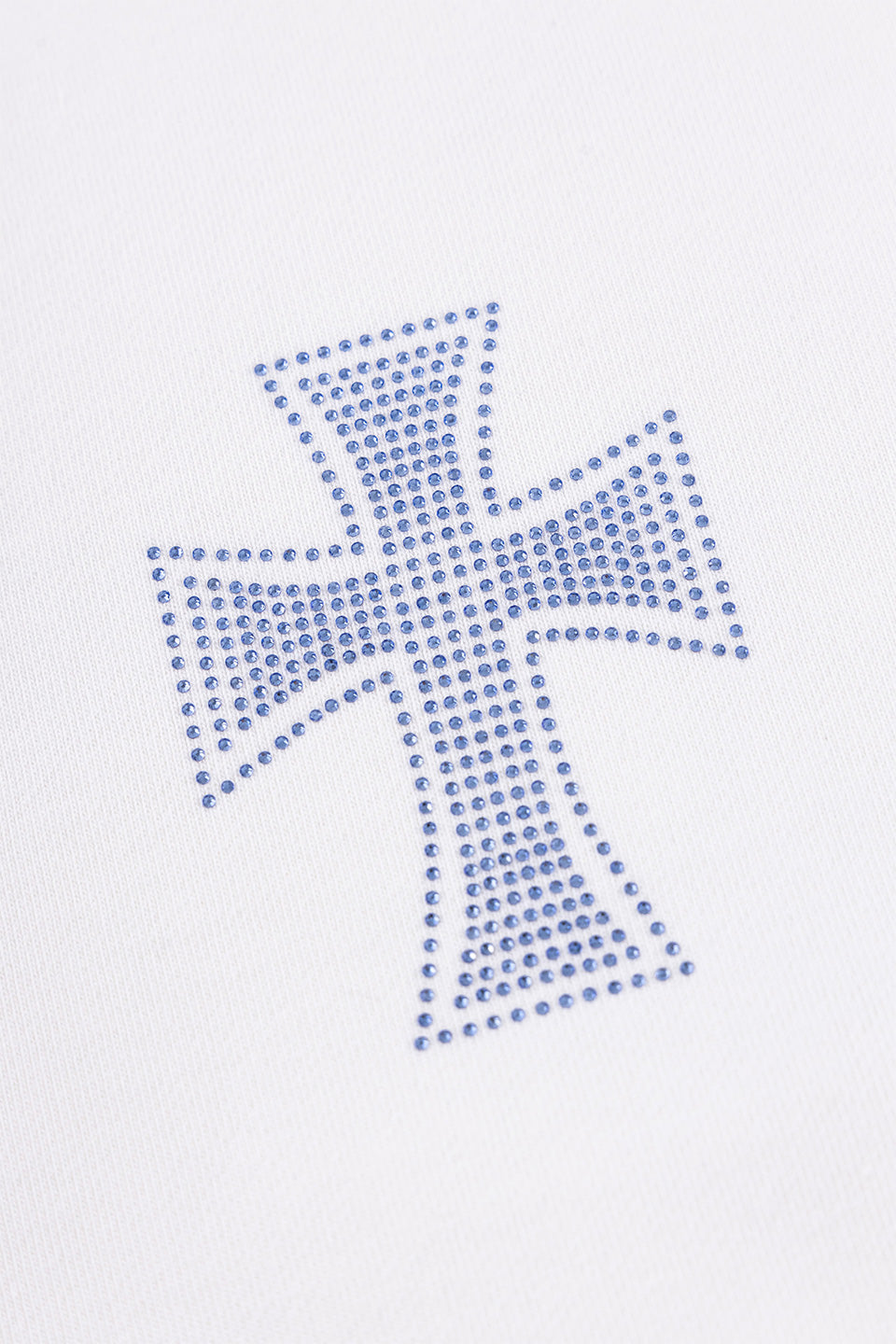 White X Blue Allover Cross Rhinestone Zip Hoodie
