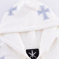White X Blue Allover Cross Rhinestone Zip Hoodie