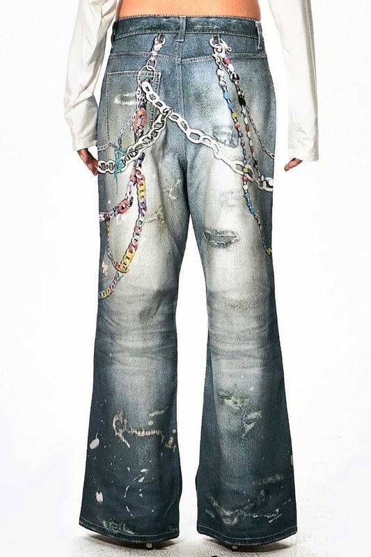 Y2K Cartoon Pendants Print Pants