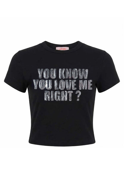 【先行予約販売】You Know You Love Me Cropped Tee Women's【6月下旬お届け】