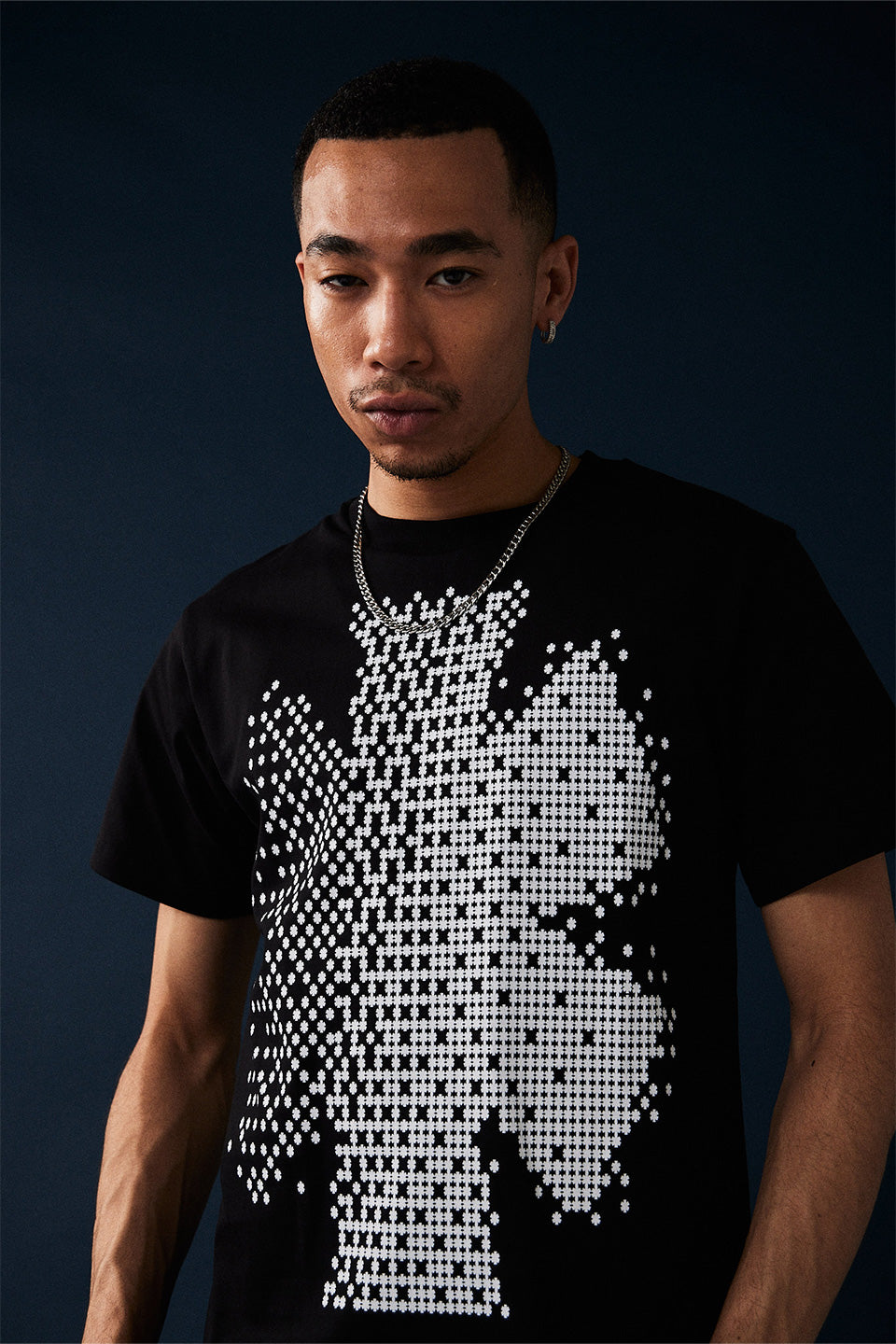 On CleanCloud® ブラックTシャツ　サイズS cluster noise tee｜typecloud ｜ティーシャツ