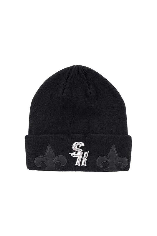 【予約商品】Fleur Leather Patch Beanie【9月中旬~下旬お届け】