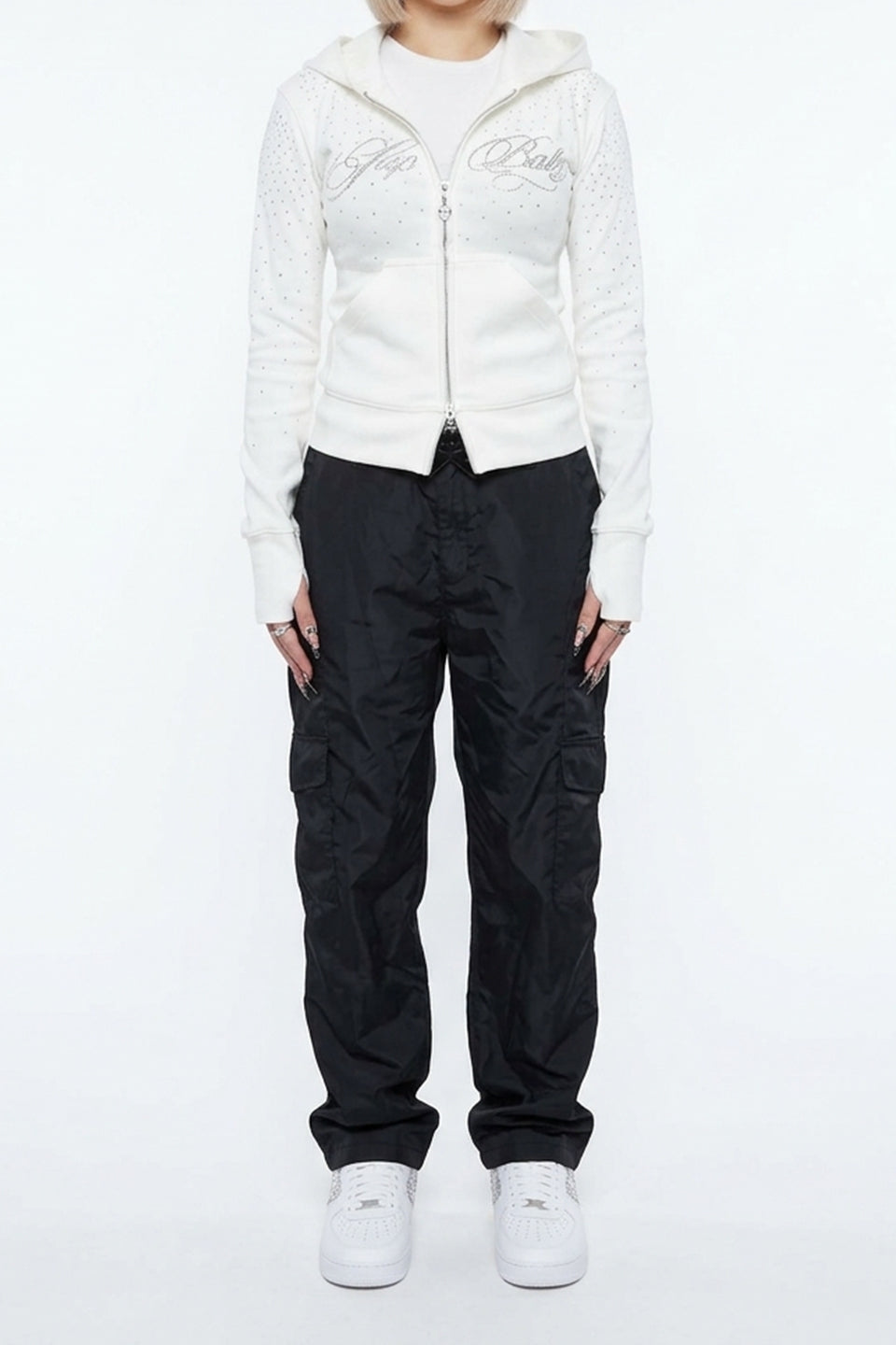 Sparkle Rhinestone Zip Hoodie Women's