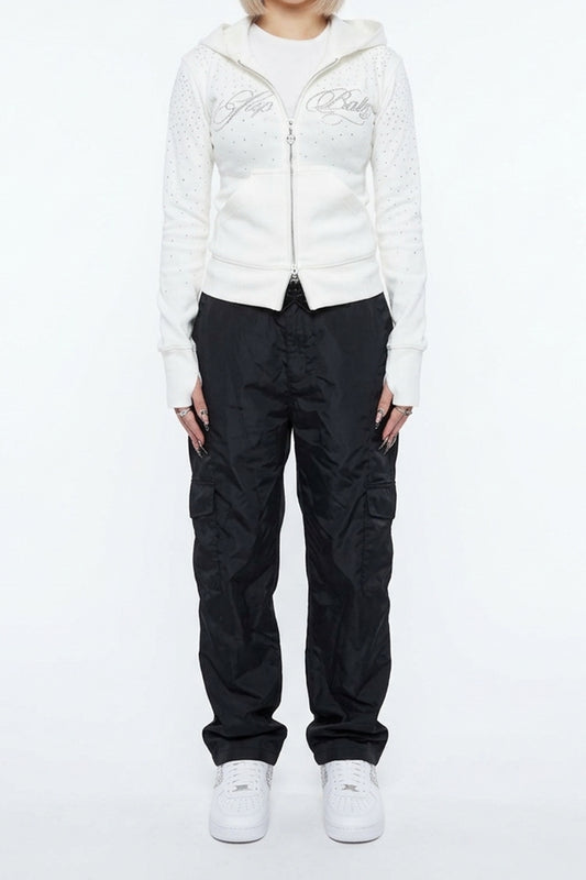 Sparkle Rhinestone Zip Hoodie Women's