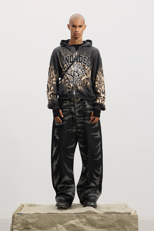 Leopard Print Embroidered Hoodie
