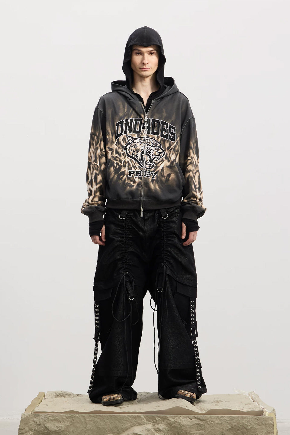 Leopard Print Embroidered Hoodie