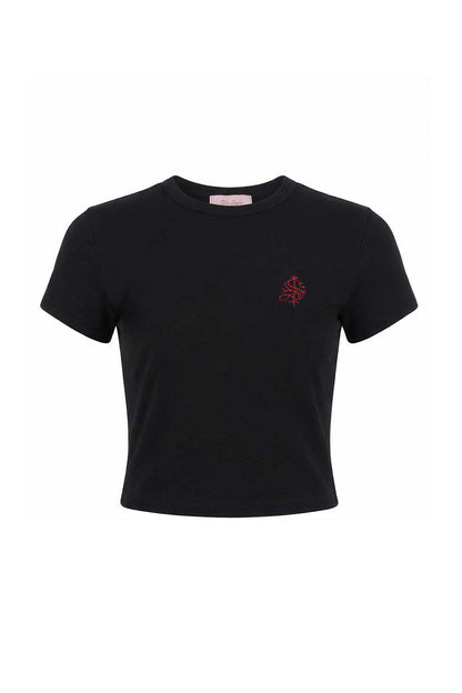 【予約販売】Petit Cross Rhinestone Cropped Tee Women's【6月上旬お届け】