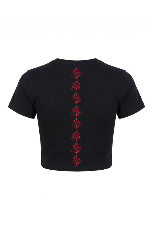 【先行予約販売】Petit Cross Rhinestone Cropped Tee Women's【4月上旬お届け】