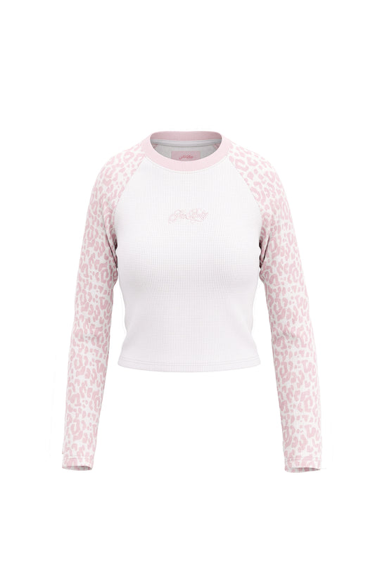 【先行予約販売】Pink Leopard Waffle Raglan Tee Women's【4月下旬お届け】