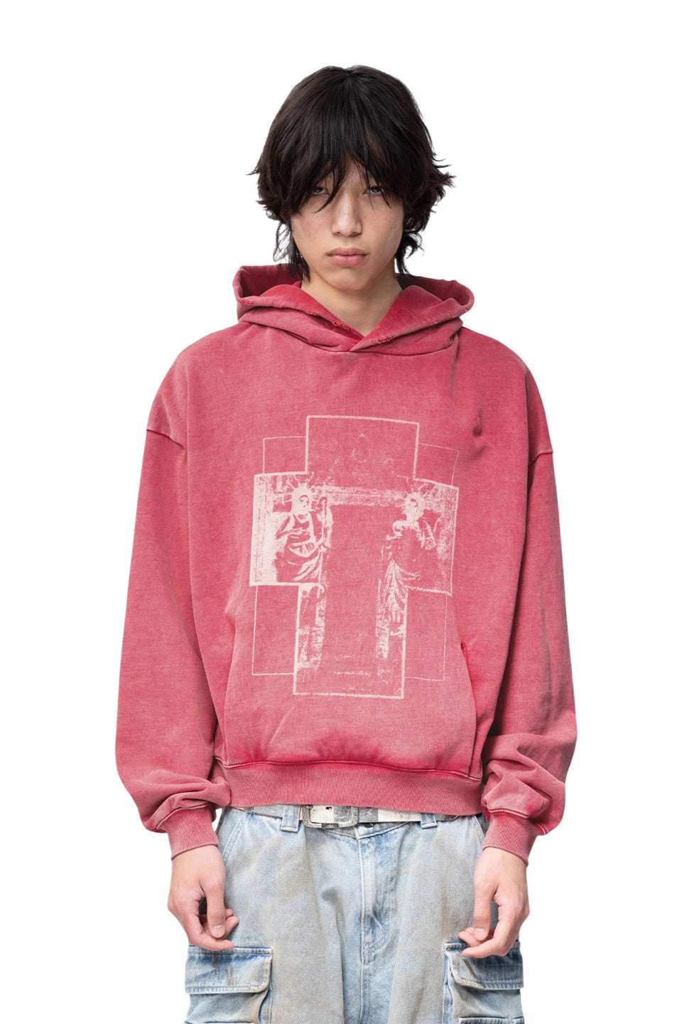 Saint Distressed Pattern Sweatshirt