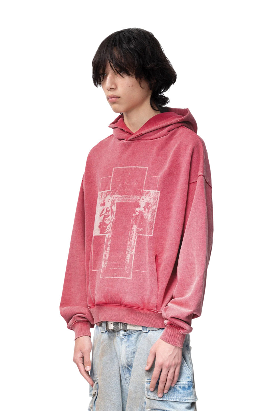 Saint Distressed Pattern Sweatshirt