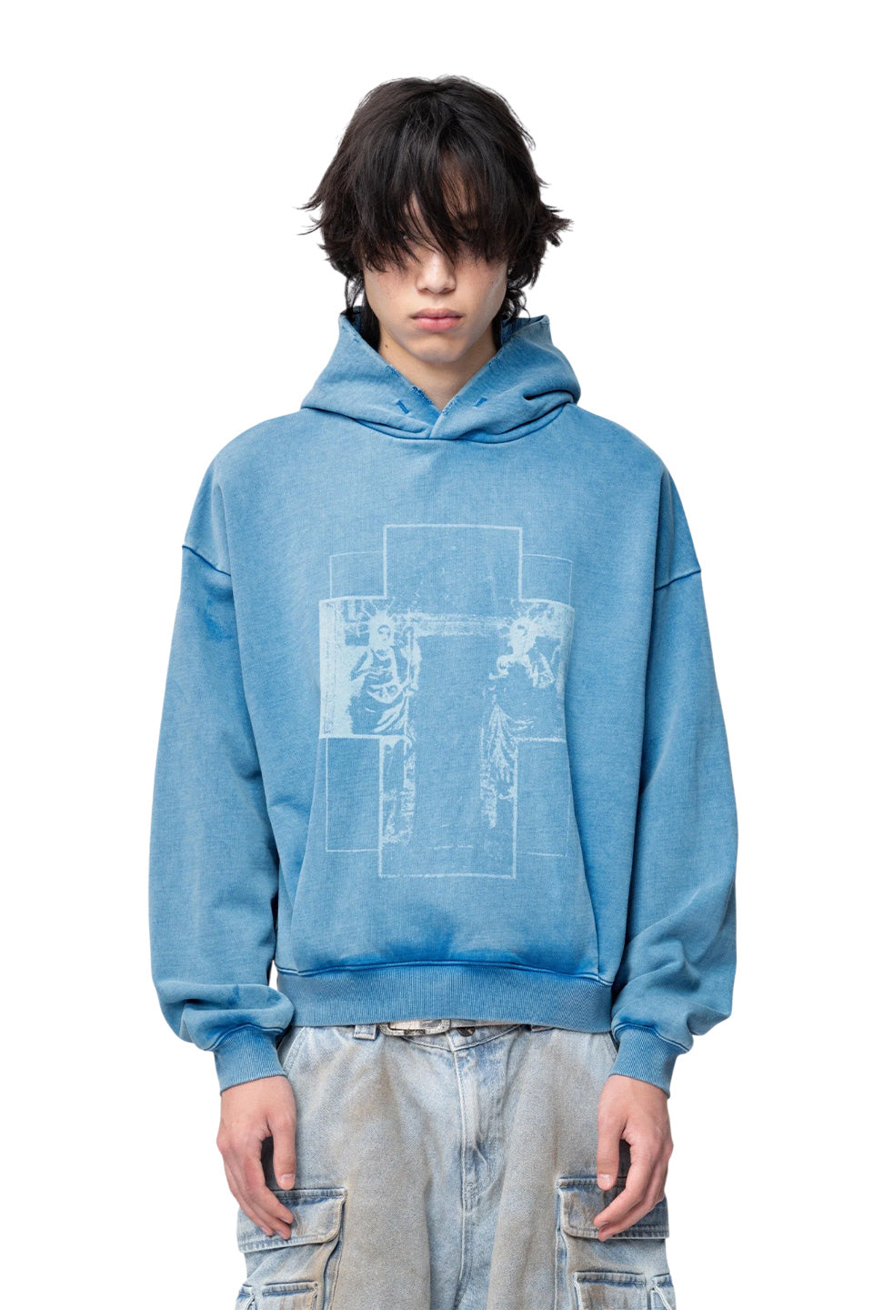 Saint Distressed Pattern Sweatshirt