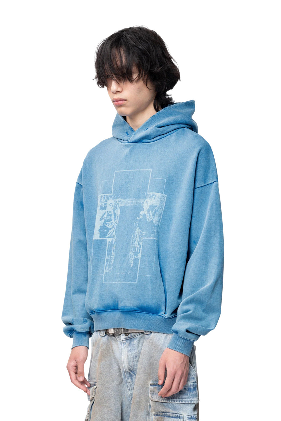Saint Distressed Pattern Sweatshirt