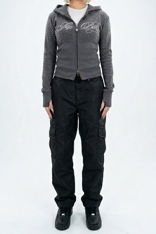 Sparkle Rhinestone Zip Hoodie Women's