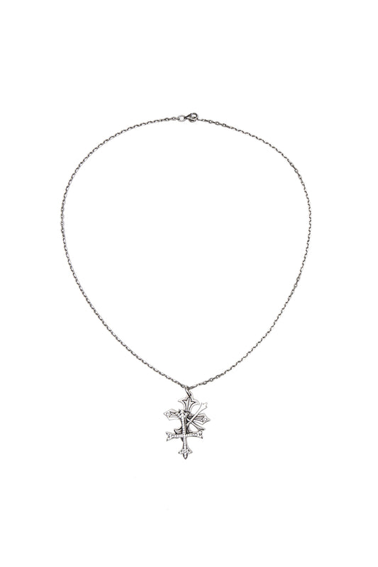 Triple Cross Rhinestone Necklace