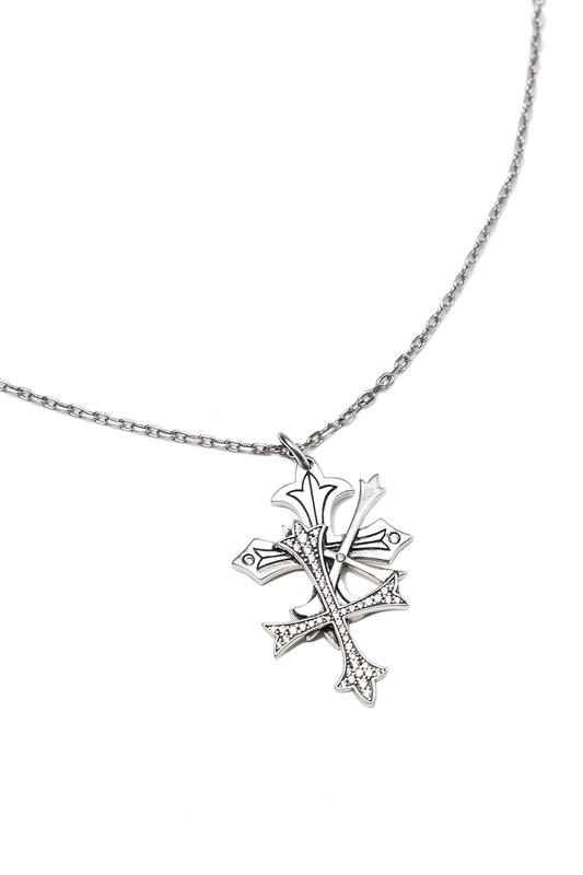 Triple Cross Rhinestone Necklace