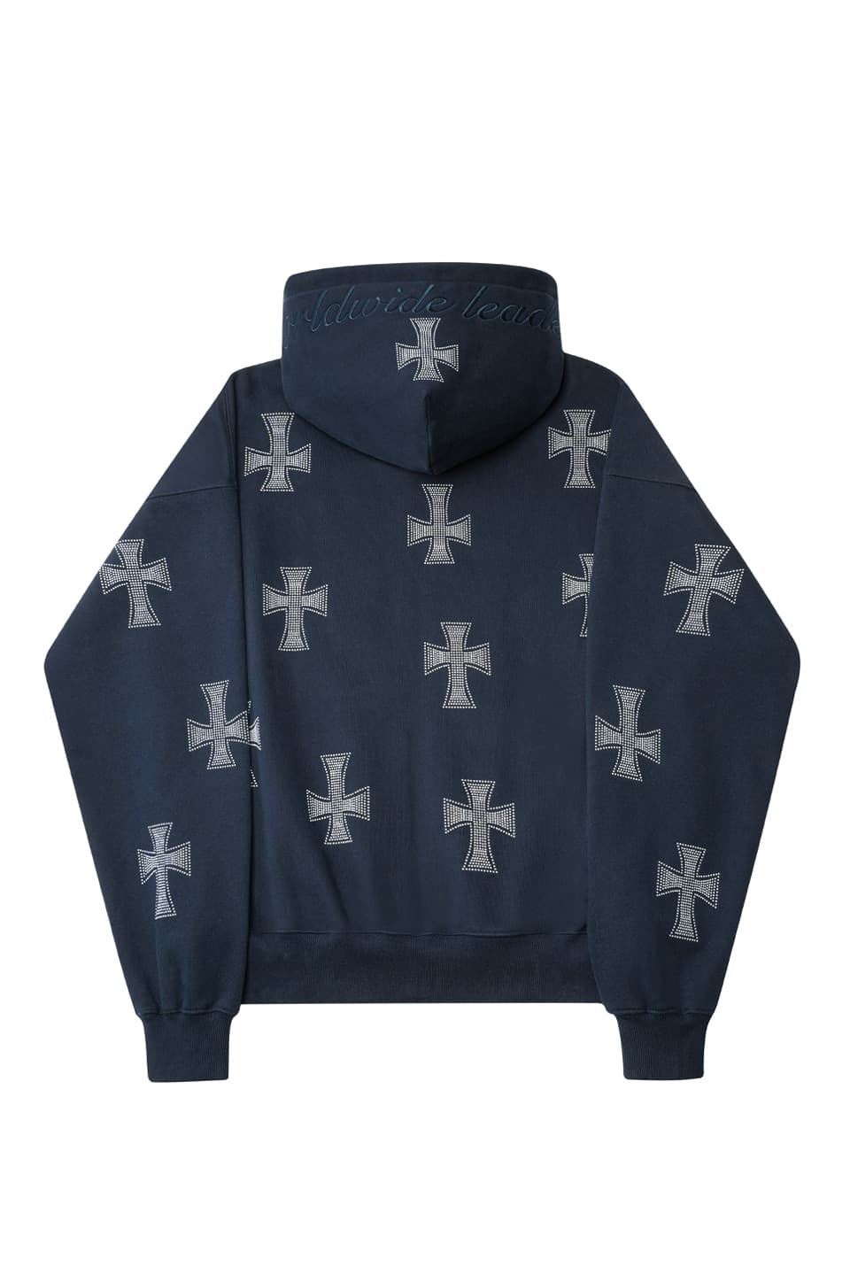 Navy Cross Rhinestone Zip Hoodie