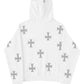 【予約商品】White Cross Rhinestone Zip Hoodie【10月下旬~11月上旬お届け】