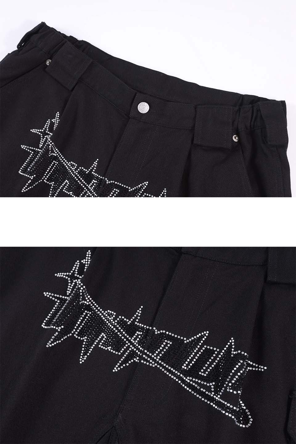 Signature Rhinestone Logo Cargo Pants