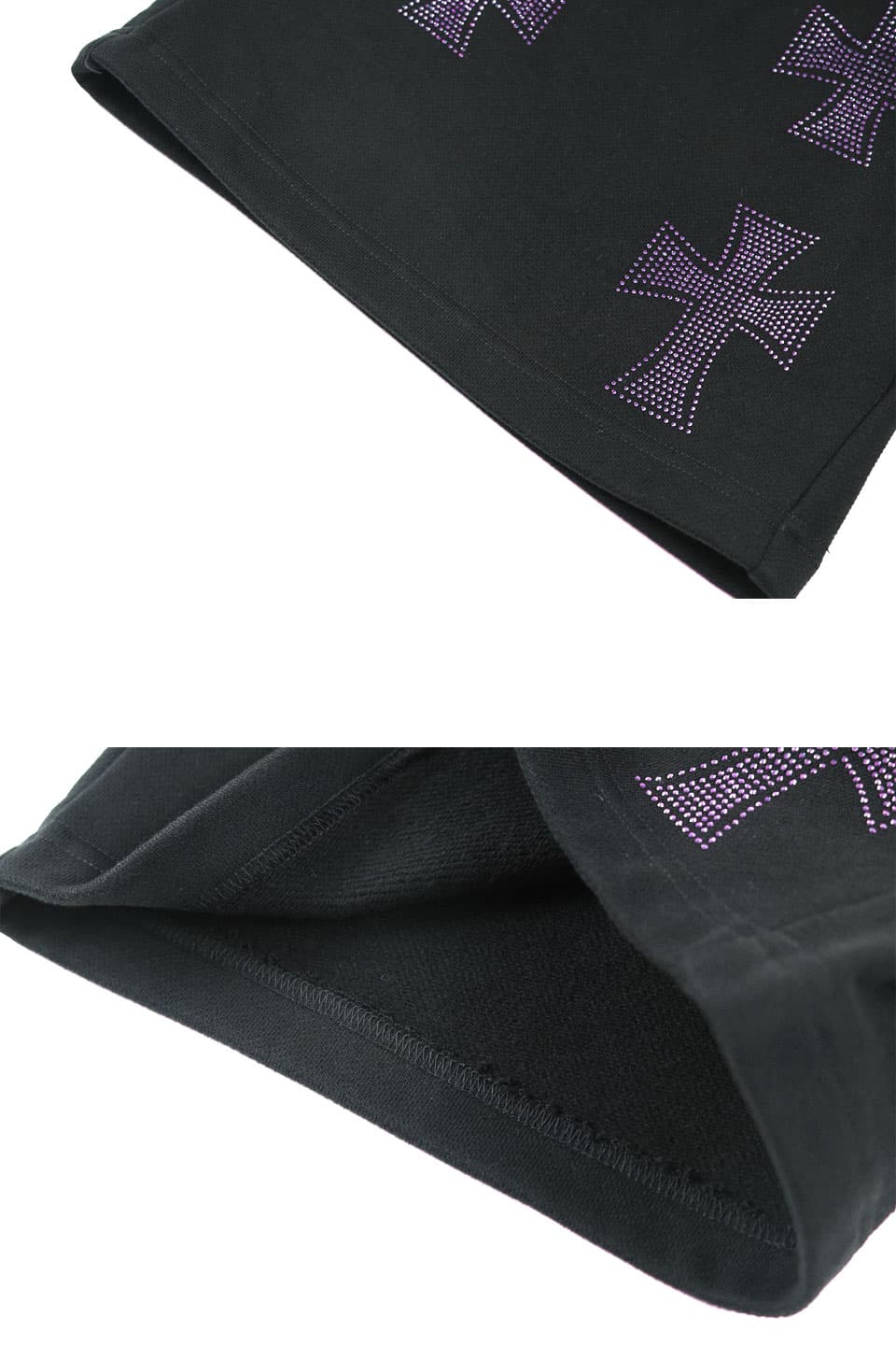 Purple Cross Rhinestone Shorts