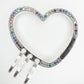 Heart Silver Rainbow Crystal Karabiner