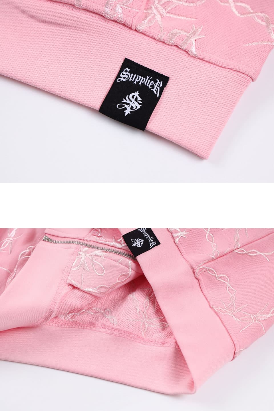 Chain Cross Logo Zip Hoodie