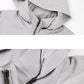 Light Grey Zip Off Panel Details Zip Hood Jacket