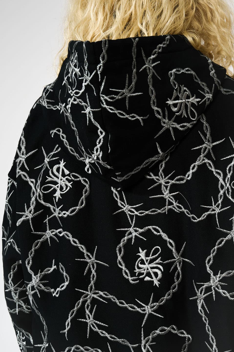 Chain Cross Logo Zip Hoodie