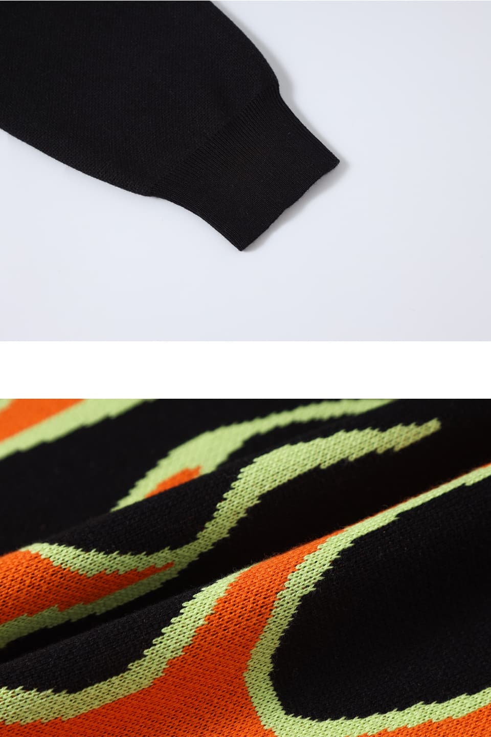 Fire Pattern Half Zip Knit