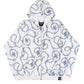 Cross Chain Embroidery Zip Hoodie