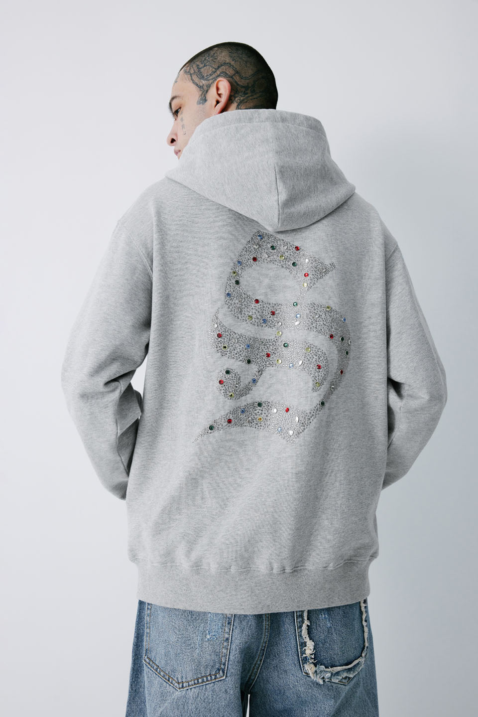 必読頂きますようお願い致しますSUPPLIER サプライヤー RHINESTONE ZIP HOODIE