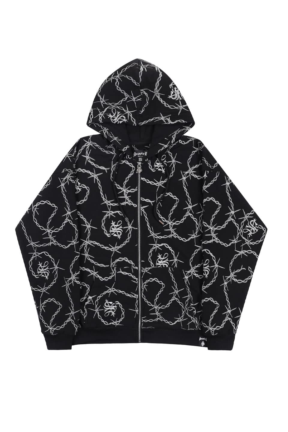 Chain Cross Logo Zip Hoodie