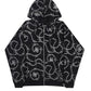 Cross Chain Embroidery Zip Hoodie