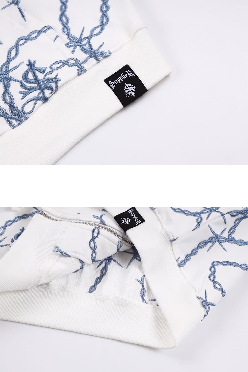 Chain Cross Logo Zip Hoodie