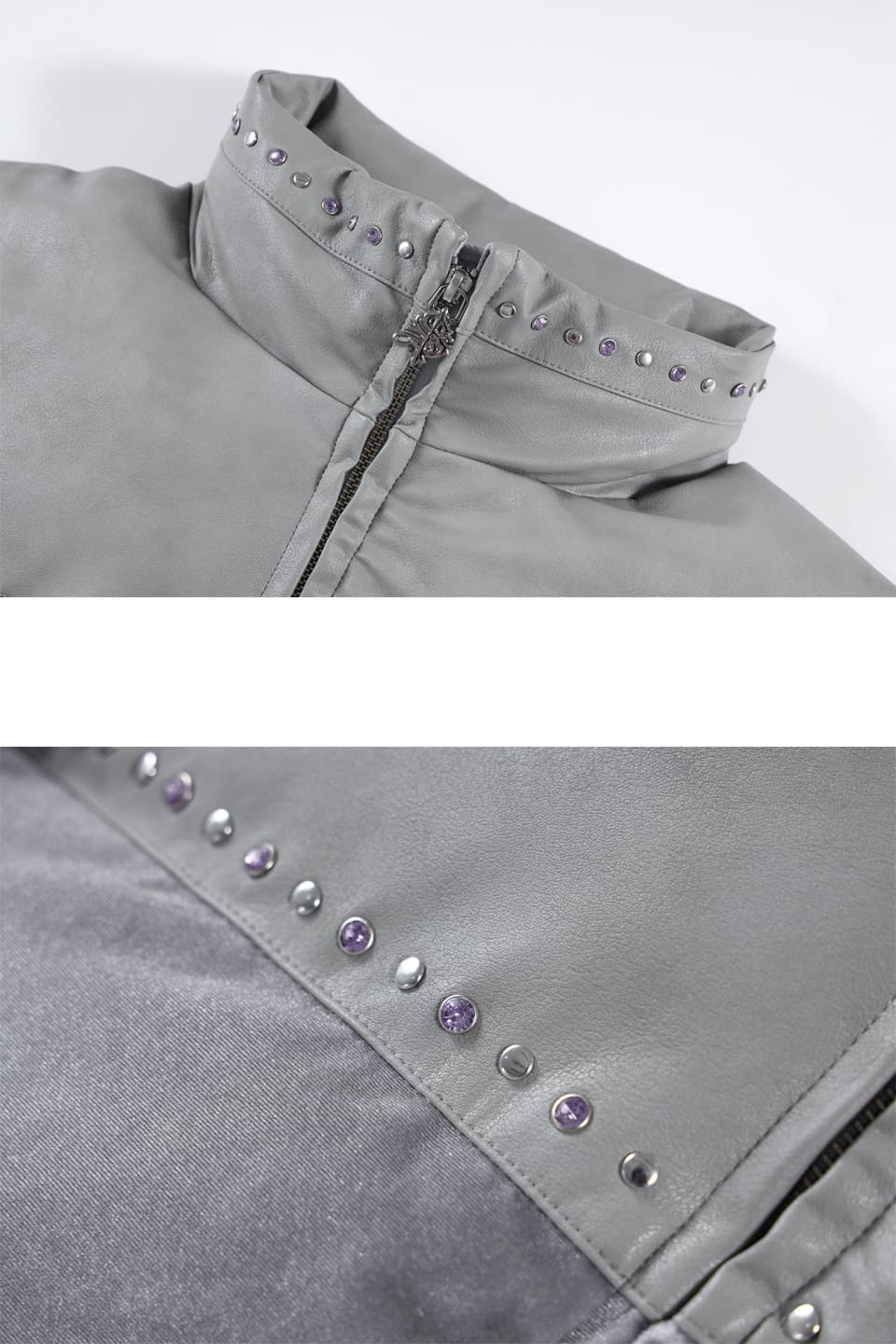 Studs Velour Puffer