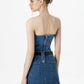 Line Denim Skirt