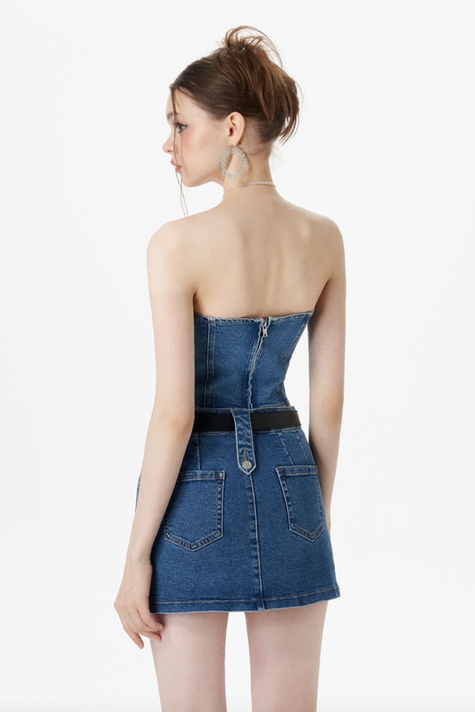 Line Denim Skirt