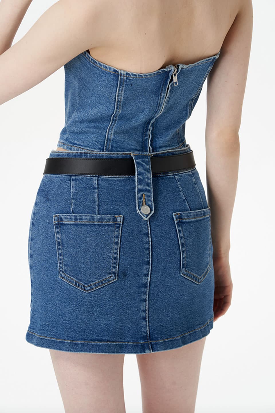 Line Denim Skirt