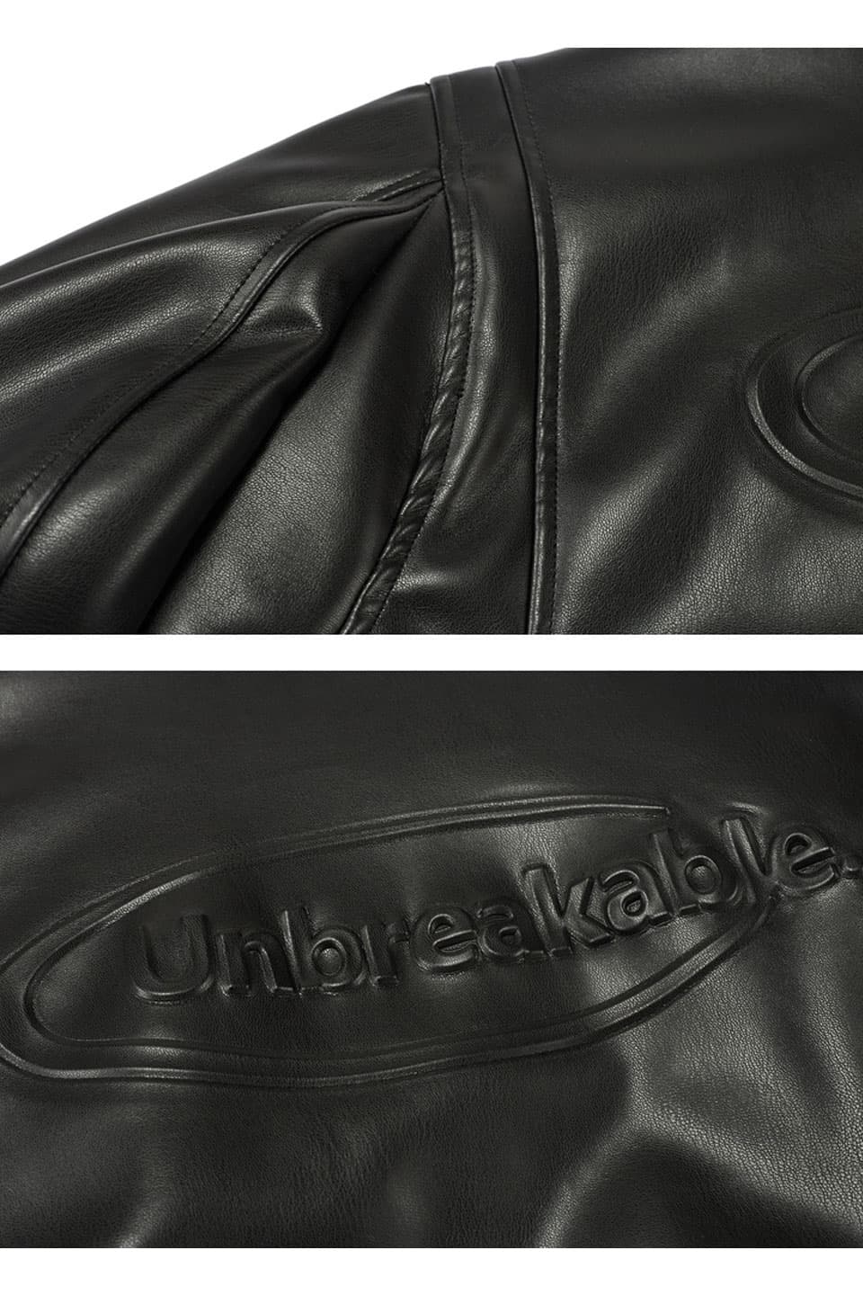 Back Logo Leather Jacket
