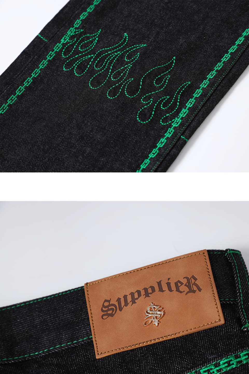 パンツ｜SUPPLIER (サプライヤー)｜Fire Pattern Stitch Logo Denim