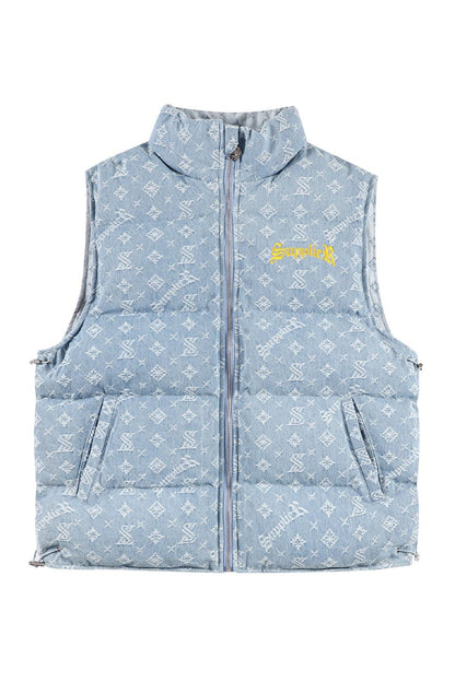 Monogram Denim Puffer Vest
