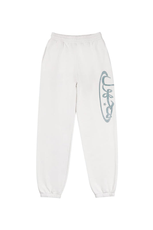 Off White Arabic Logo Rhinestone Jogger