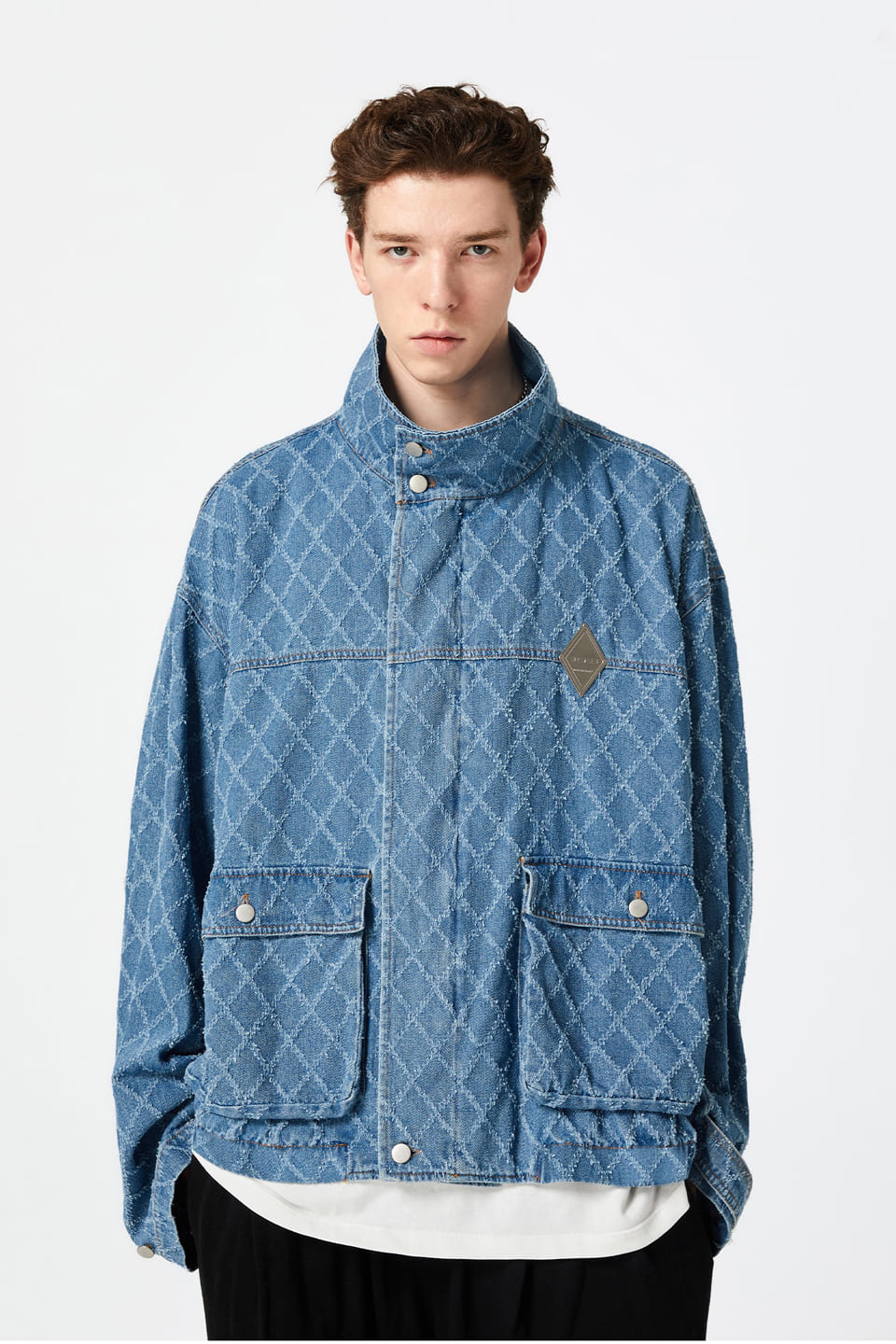 Diamond Embroidered Denim Jacket