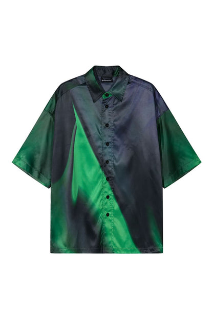 Green Line Print Shirt