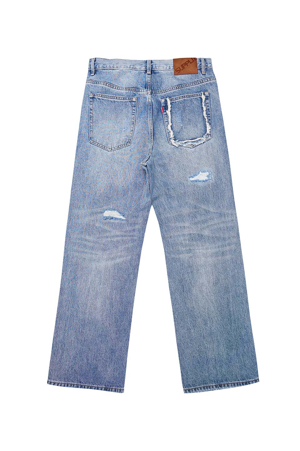 Crashed Rhinestone Wide Denim