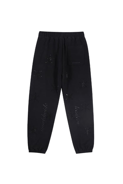 Black & Black Dagger Rhinestone Joggers