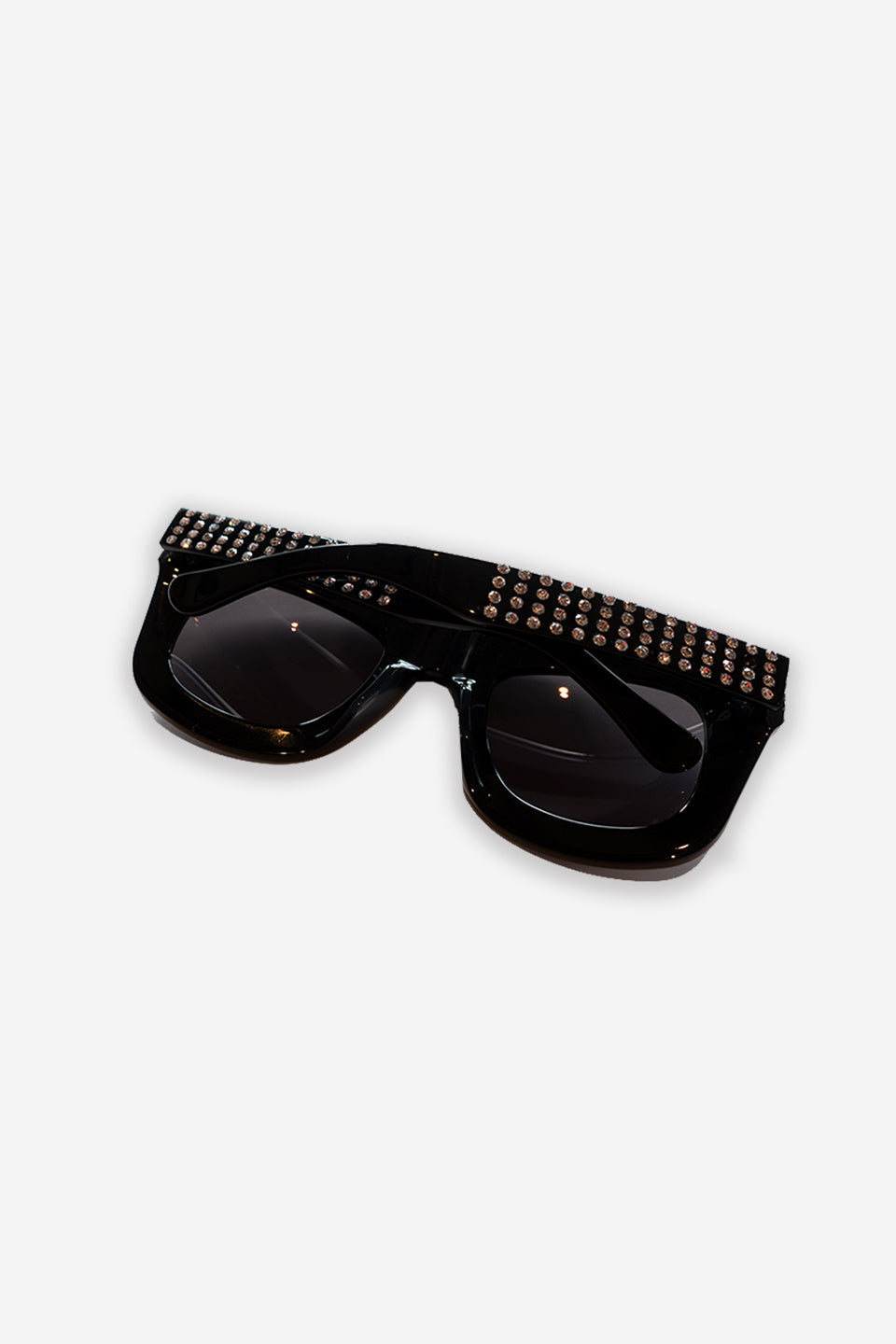 Silver Rhinestone Sunglasses (Clear Lens)